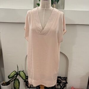 Elegant V-Neck Blush Dress